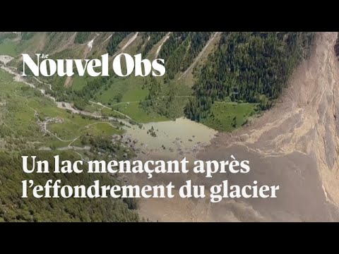 En Suisse, les images du lac formé après l'effondrement du glacier du Birch
